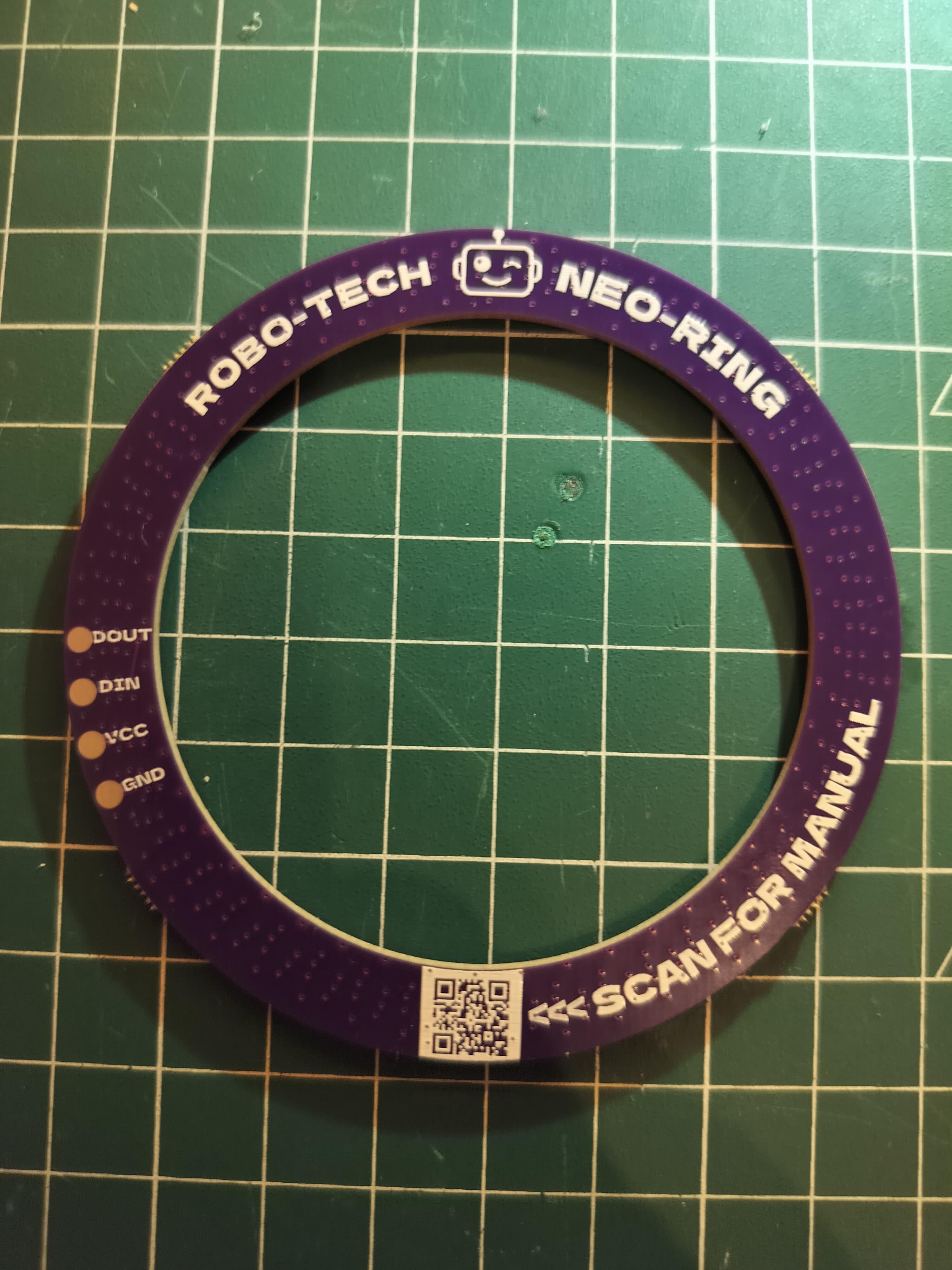 NeoRing back view showing PCB traces